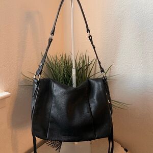 Aimee Kestenberg Black Pebble Leather Shoulder Bag